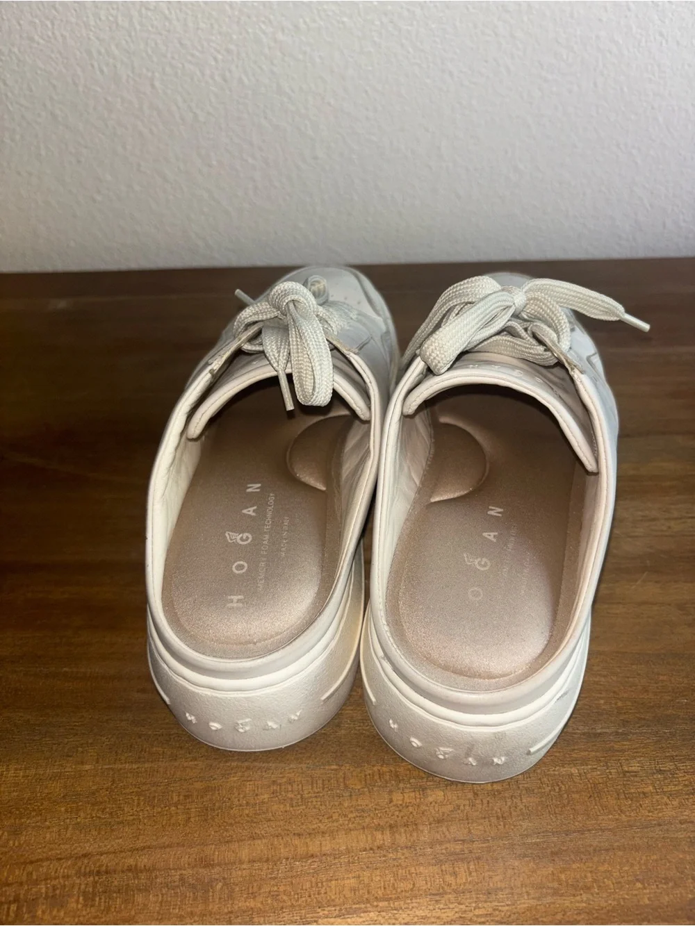 HOGAN Cream Platform Mule Sneaker 9.5 - Picture 4 of 6